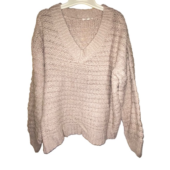 Kye Mi - loose knit v-neck sweater - Tan size medium - Picture 1 of 6